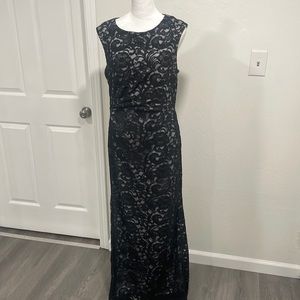 Black and silver lace dress